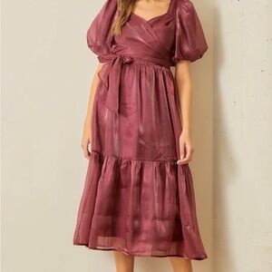 Trendy Boutique Deep Burgundy Long Sleeve Dress